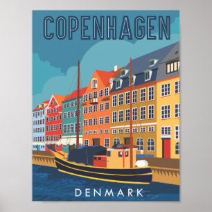 Kopenhagen Denemarken Travel Place Illustratie Poster