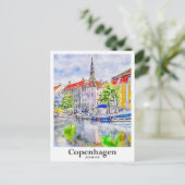 Kopenhagen Denemarken Travel Waterverf Hand geteke Briefkaart (Staand voorkant)