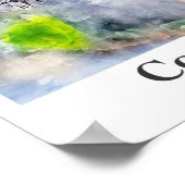 Kopenhagen Denemarken Travel Waterverf Hand geteke Poster (Hoek)