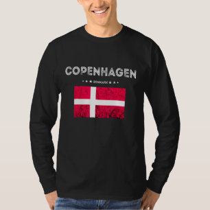 Kopenhagen Denemarken Trip Dannebrog Flag Denemark T-shirt