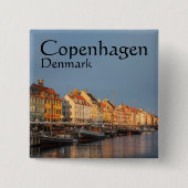 Kopenhagen Denemarken Vierkante Button 5,1 Cm (Voorkant)