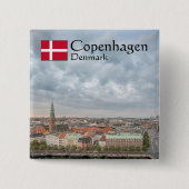 Kopenhagen Denemarken Vierkante Button 5,1 Cm (Voorkant)