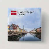 Kopenhagen Denemarken Vierkante Button 5,1 Cm (Voorkant)