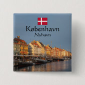 Kopenhagen Denemarken Vierkante Button 5,1 Cm (Voorkant)