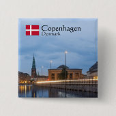 Kopenhagen Denemarken Vierkante Button 5,1 Cm (Voorkant)