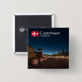 Kopenhagen Denemarken Vierkante Button 5,1 Cm