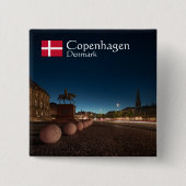 Kopenhagen Denemarken Vierkante Button 5,1 Cm (Voorkant)