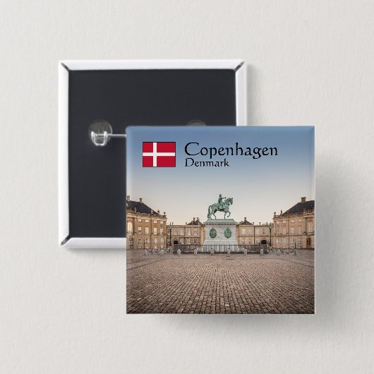 Kopenhagen Denemarken Vierkante Button 5,1 Cm (Voorkant /achterkant)