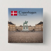 Kopenhagen Denemarken Vierkante Button 5,1 Cm (Voorkant)
