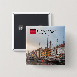 Kopenhagen Denemarken Vierkante Button 5,1 Cm