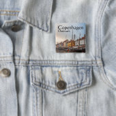 Kopenhagen Denemarken Vierkante Button 5,1 Cm (In situ)