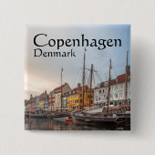 Kopenhagen Denemarken Vierkante Button 5,1 Cm (Voorkant)