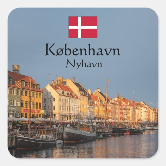 Kopenhagen Denemarken Vierkante Sticker (Voorkant)