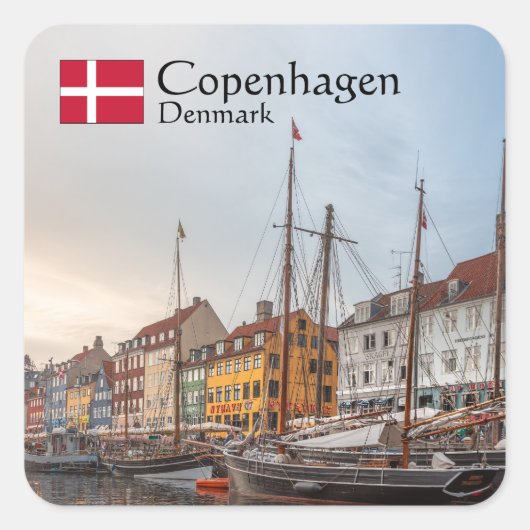 Kopenhagen Denemarken Vierkante Sticker (Voorkant)