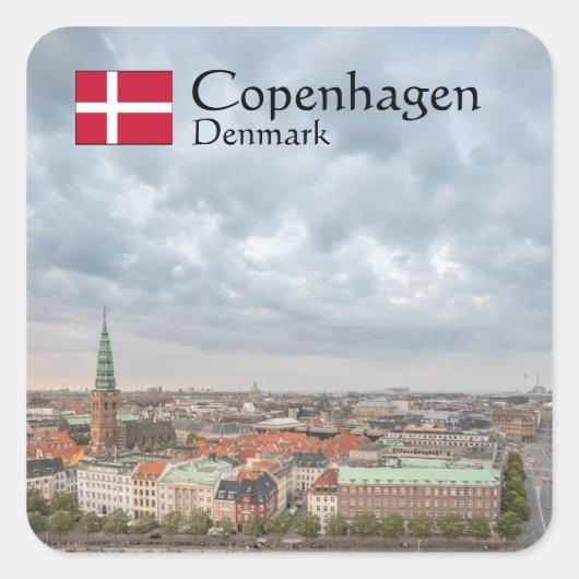 Kopenhagen Denemarken Vierkante Sticker (Voorkant)
