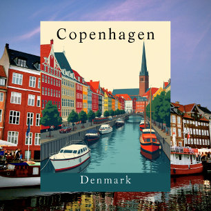 Kopenhagen, Denemarken Vintage Reis Kunstansichtka Briefkaart