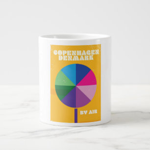 Kopenhagen, Denemarken vintage reisposter Grote Koffiekop