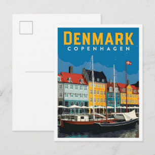 Kopenhagen Denemarken Vintage Reizen Briefkaart
