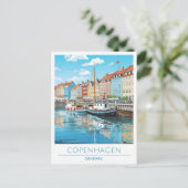 Kopenhagen Denemarken Vintage Travel Briefkaart (Staand voorkant)