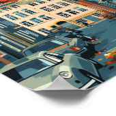 Kopenhagen Denemarken Vintage Travel Illustratie Poster (Hoek)