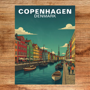 Kopenhagen Denemarken Waterfront Kanaal Reizen Briefkaart