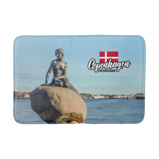 Kopenhagen Denemarken Zeemeermin Badmat (Voorkant)