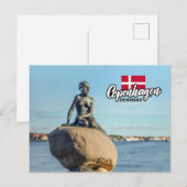 Kopenhagen Denemarken Zeemeermin Briefkaart (Voorkant / Achterkant)