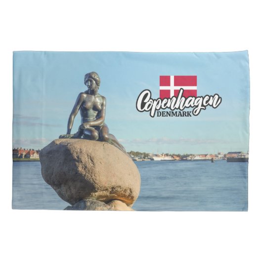 Kopenhagen Denemarken Zeemeermin Kussensloop (Achterkant)