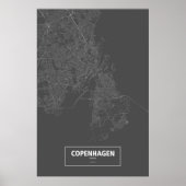 Kopenhagen, Denemarken (zwart wit) Poster (Voorkant)