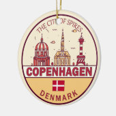 Kopenhagen Denmark City Skyline Emblem Keramisch Ornament (Links)