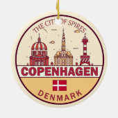 Kopenhagen Denmark City Skyline Emblem Keramisch Ornament (Achterkant)