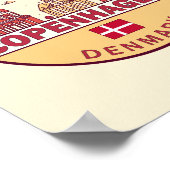 Kopenhagen Denmark City Skyline Emblem Poster (Hoek)