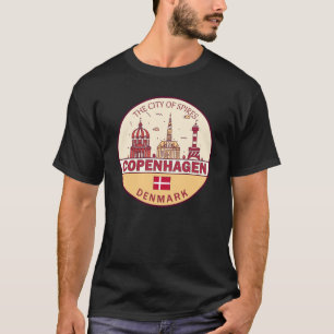 Kopenhagen Denmark City Skyline Emblem T-shirt
