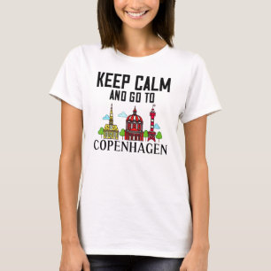 Kopenhagen Denmark City Skyline Map Revel T-shirt