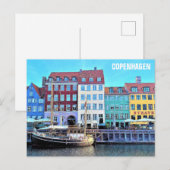 Kopenhagen Denmark Nyhavn Travel Foto Briefkaart (Voorkant / Achterkant)