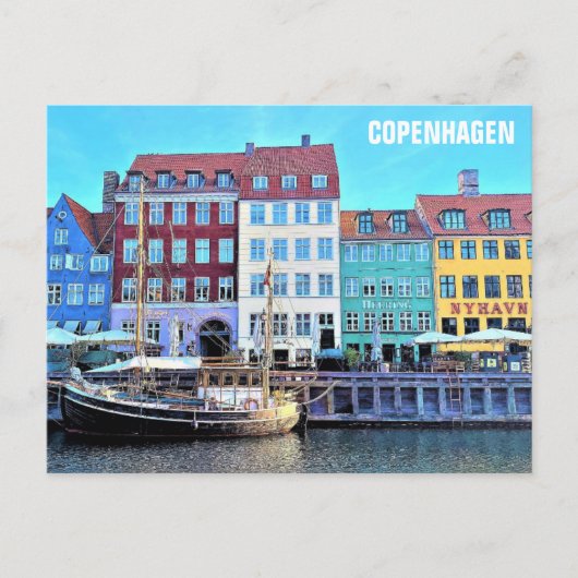 Kopenhagen Denmark Nyhavn Travel Foto Briefkaart (Voorkant)