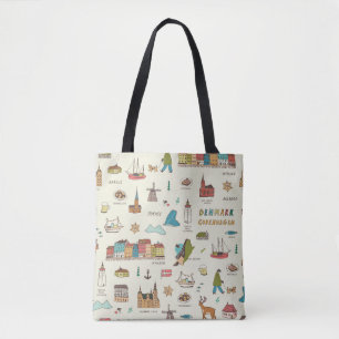 Kopenhagen Doodles, Denemarken . Tote Bag