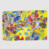 Kopenhagen-golfhanddoek voor Mashup in geel Golfhanddoek (Horizontaal)