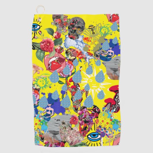 Kopenhagen-golfhanddoek voor Mashup in geel Golfhanddoek (Voorkant)