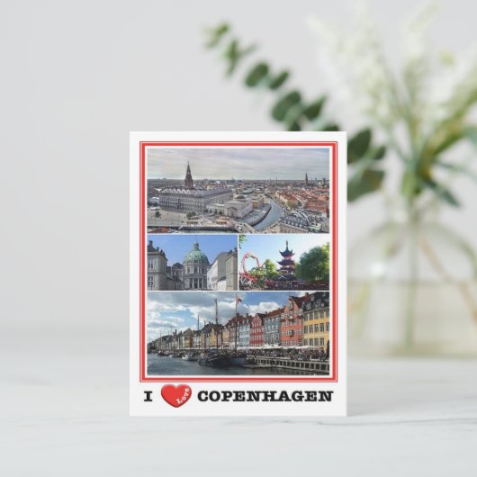 Kopenhagen - Ik hou van - Briefkaart (Staand voorkant)