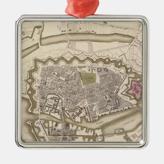 Kopenhagen, Kiobenhaven Metalen Ornament (Voorkant)