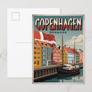  Kopenhagen kleurrijke huizen geschenken Briefkaart