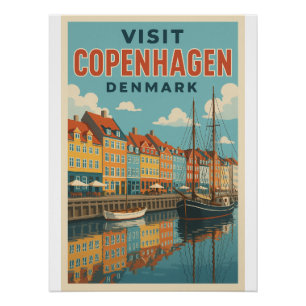 Kopenhagen Kleurrijke Nyhavn, Denemarken Perfect Poster