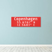Kopenhagen Latitude Lengtegraad Canvas Afdruk (Insitu (Houten vloer))