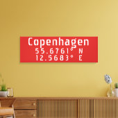 Kopenhagen Latitude Lengtegraad Canvas Afdruk (Insitu (Woonkamer))