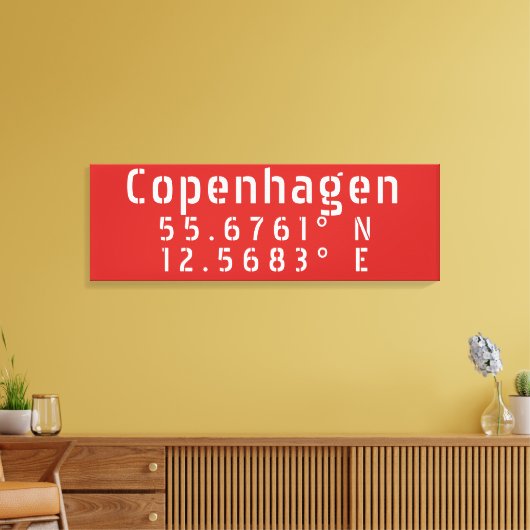 Kopenhagen Latitude Lengtegraad Canvas Afdruk (Insitu (Woonkamer))