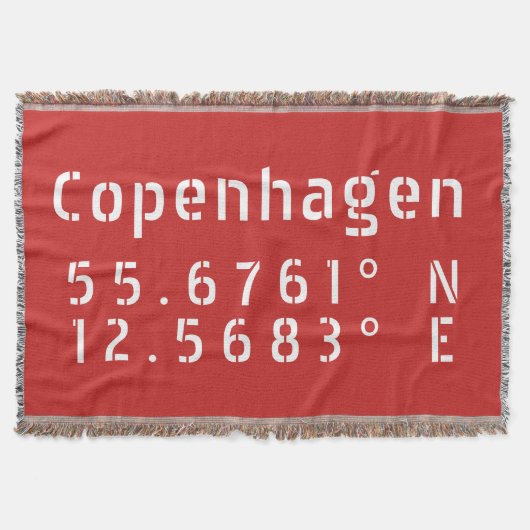 Kopenhagen Latitude Lengtegraad Deken (Voorkant)
