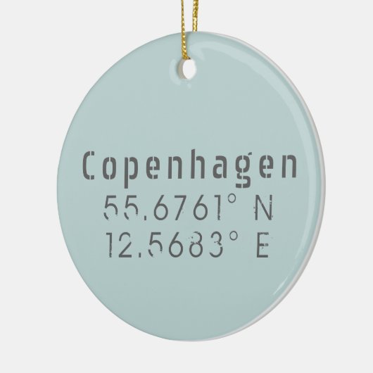 Kopenhagen Latitude Lengtegraad Keramisch Ornament (Links)