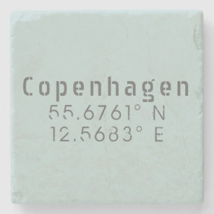 Kopenhagen Latitude Lengtegraad Stenen Onderzetter