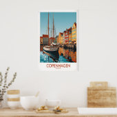 Kopenhagen Muurkunst Poster (Keuken)